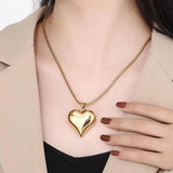 Gold Sliver Hollow Heart-shaped Necklace Ins Simple Versatile Personalized Love Necklace For Women's Jewelry Valentine's Day-2