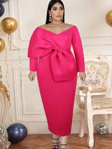 Plus Size Long Prom Dresses Bare Shoulder Slim Bodycon Evening Birthday Cocktail Party Dress Gowns Dropshipping Autumn 2023-1