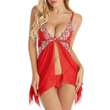 lingerie fun pajamas dress-Red-3