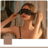 Erotic Lingerie Lace Perspective Embroidered Hollow Eye Mask-Black-3