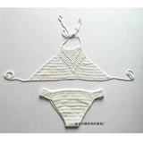 Europe explosion hook hand woven suit sexy bikinis beach-White-2