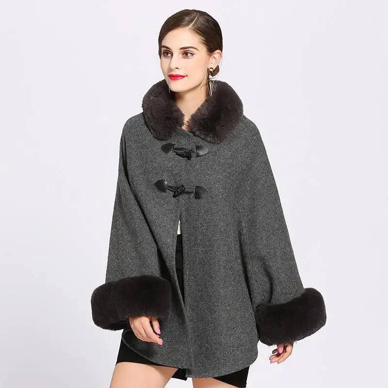 European and American autumn and winter new style rex rabbit-Dark grey-8