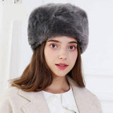 European And American Fashion Warm And Cold Rabbit Fur Hat-DarkGrey-5