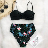 European And American Style Bikini Print Swimsuit-5