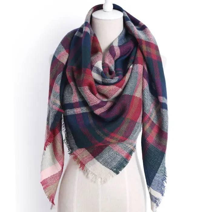 European And American Triangle Cashmere Women's Winter Scarf-14