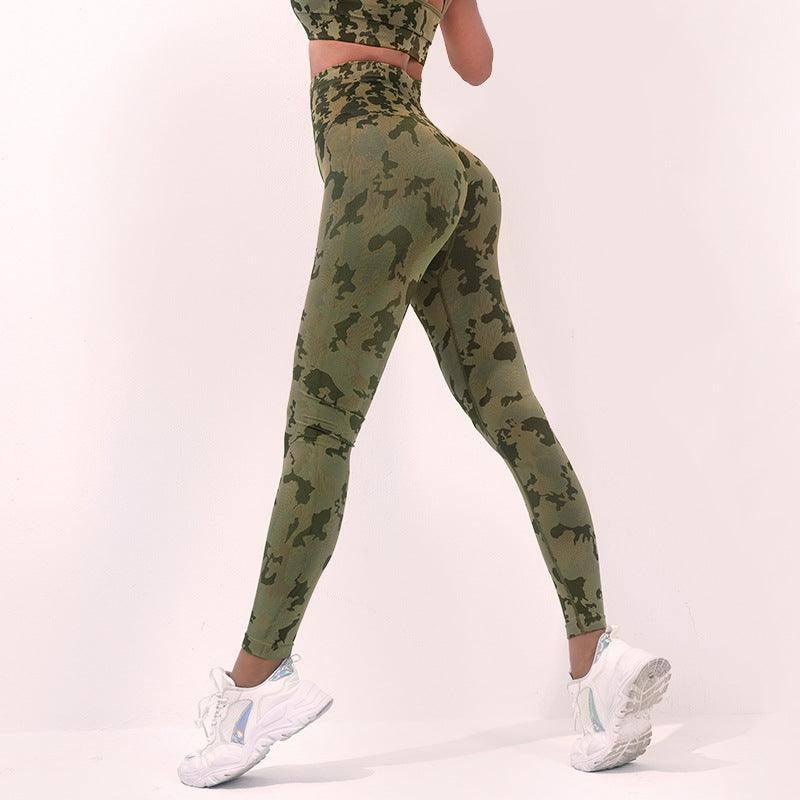 Trendy Camouflage Yoga Pants for Women-Army Green-10