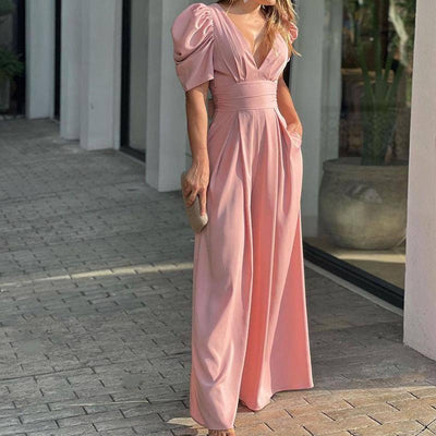 Fashion Elegant Plus Size Wide Legs Jumpsuit-S-3