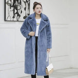 Fashion High Quality Velvet Fur Long Coat Women-12