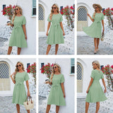 Fashion New Round Neck Dress Women-3