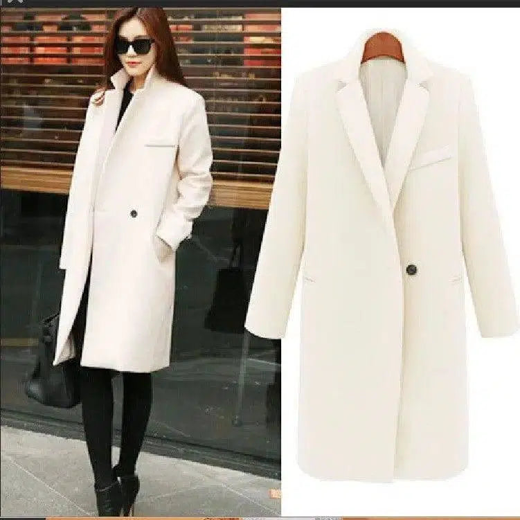 Fashionable And Simple One-button Women's Coat-2