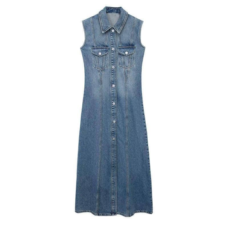 Lovebirds Denim Dress - Effortless Style-blue-2