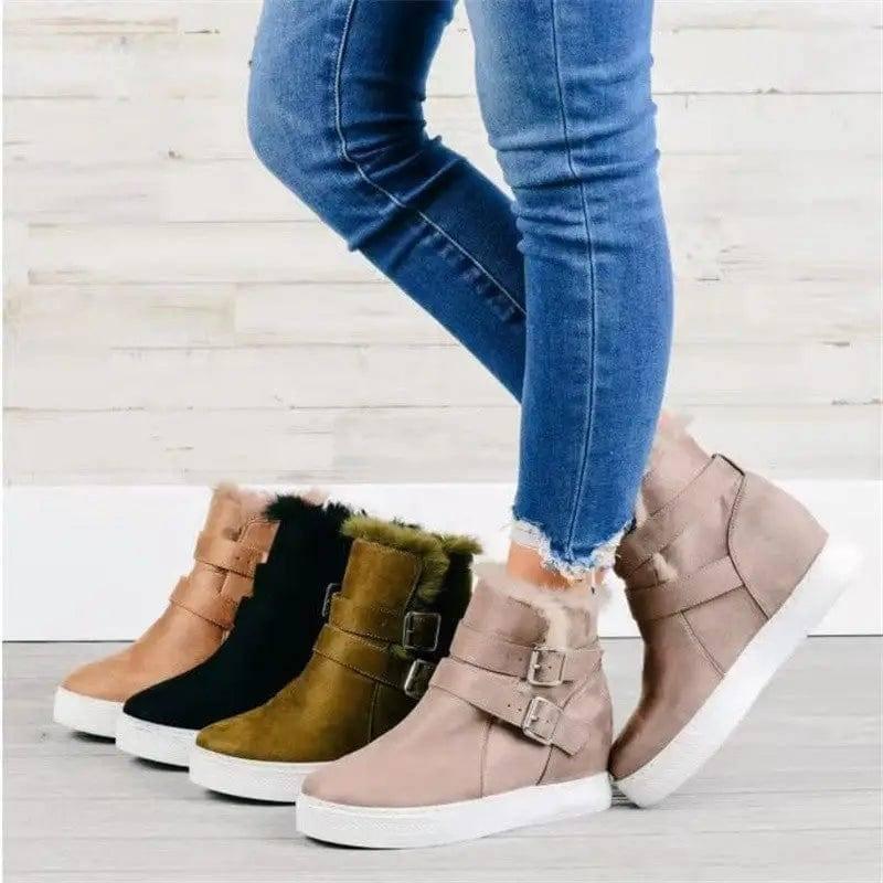 Flat Short Boots Women Fashion Casual-1