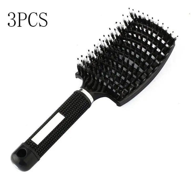 Hairbrush Anti Klit Brushy Haarborstel Women Detangler Hair-Black-2