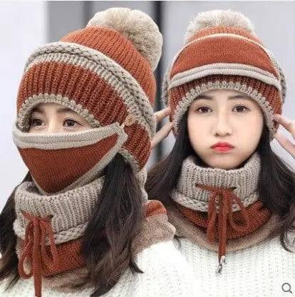 Hat Female Winter Wool Hat Outdoor Thick Warm Winter Hat-Caramelcolour-3