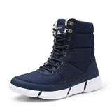 High-top Plus Velvet Padded Snow Boots Women-Blue-8