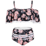 High-waist ruffled swimsuit-Blackflower-2