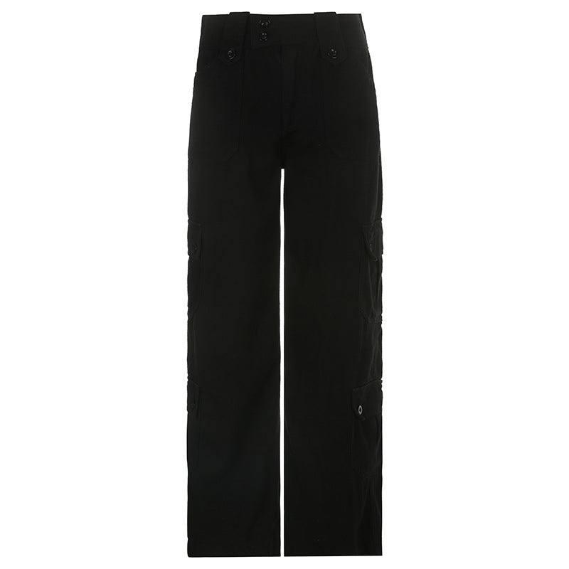 Hot Girl Fried Street Straight Casual Pants American Style Black / L-Black-7