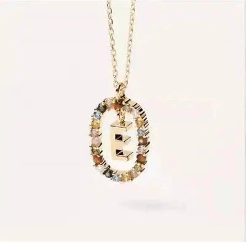 Initial 'A - Z' Crystal Pendant Necklace Gold-Tone-5