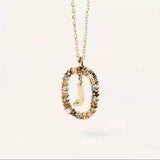 Initial 'A - Z' Crystal Pendant Necklace Gold-Tone-10