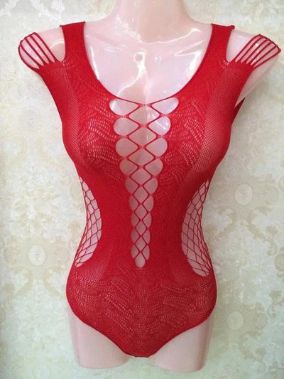 Jacquard Sexy Lingerie Temptation Ladies Transparent Hollow-Ared-8