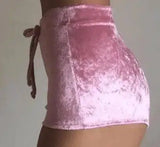 Jasmin Velvet Booty Shorts-Pink-9