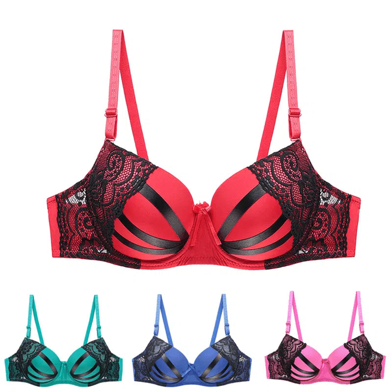 Julexy Push Up Women Bras Lace Underwear B C Cup-1