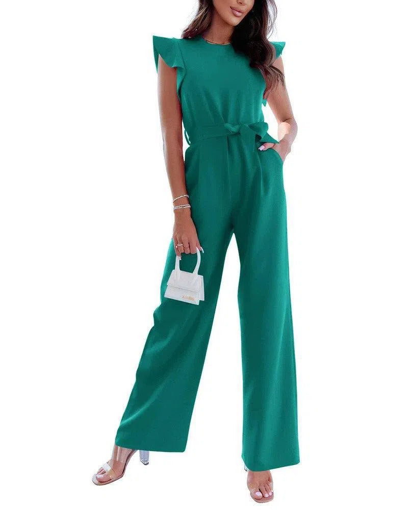 Jumpsuit Women's Ruffled Wide Leg Strap-S-6