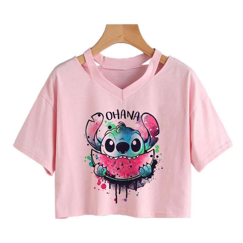 Kawaii Stitch Crop Top-59230-1