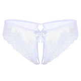 Lace Bow Non-take-off Thong Lingerie-White-7