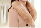 Large fur collar woolen coat-3