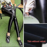 Leather Pants Women's Thick Large Size High Waist PU Leather-PU Thin-7