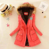 LOVEMI - Lovemi - Long Women's Cotton-Padded Jacket With Wool Collar