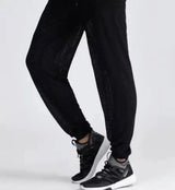 Autumn new thin section loose sports trousers large-Black-2