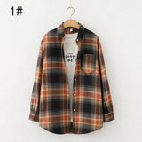 LOVEMI - Lovemi - Autumn Ten-Color Plaid Shirt Women'S Long-Sleeved