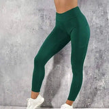 Breathable and moisture-absorbing tight yoga pants-Green-4