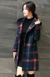 Stylish British Wool Coat with Hood-Green-2