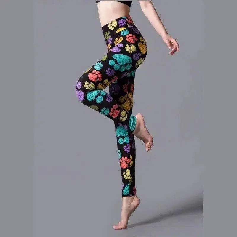 Brushed Printed High Waist Pants Yoga Leggings-1