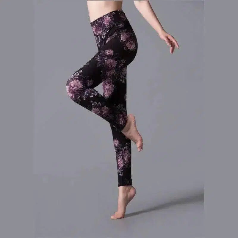 Brushed Printed High Waist Pants Yoga Leggings-6