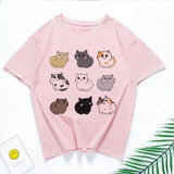 Cartoon Dog Print Casual T-Shirt Unisex-2pink-2