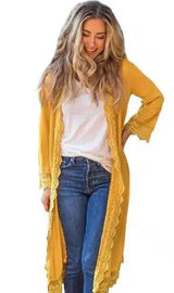 LOVEMI - Lovemi - Explosive Knitted Long Lace Cardigan