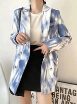 Womens Tailored Fit Cloud Print Blazer-1