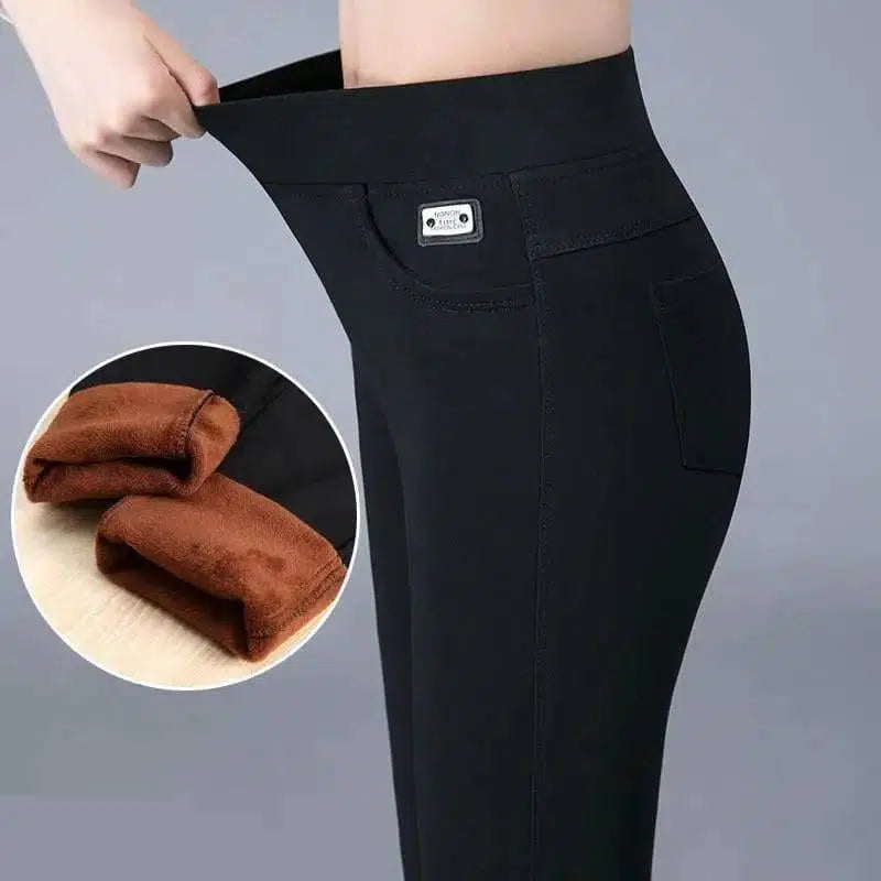 Fleece tight pencil magic pants-C-1