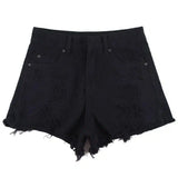 LOVEMI - Lovemi - High Waist Ripped Denim Shorts