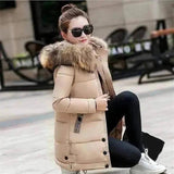 LOVEMI - Lovemi - Hooded large fur collar cotton coat