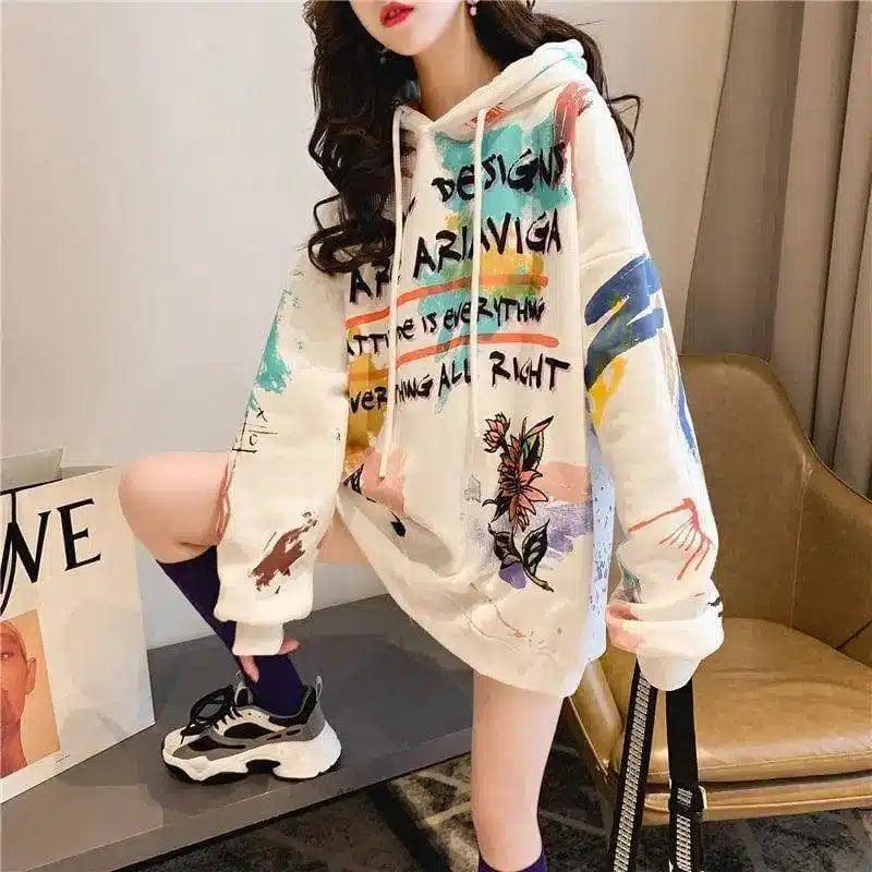 Graphic Print Oversized Hoodie for Casual Wear-1