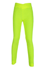 Jacquard V waist hip yoga pants tight sweatpants-Green-4