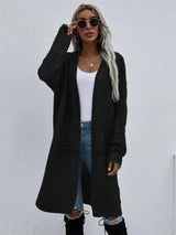 Women's Long Knit Cardigan Sweater-Black-4