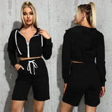 LOVEMI - Lovemi - Long-Sleeved Trendy Sweater Five-Point Pants Suit