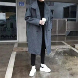 Medium long coat-Gray-2