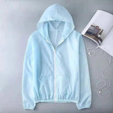 Hooded Zip-Up Jacket with Pockets-Light Blue-6